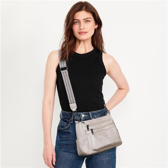 Crossbody Purses for Women, Vegan Leather Shoulder Bag Handbags Medium